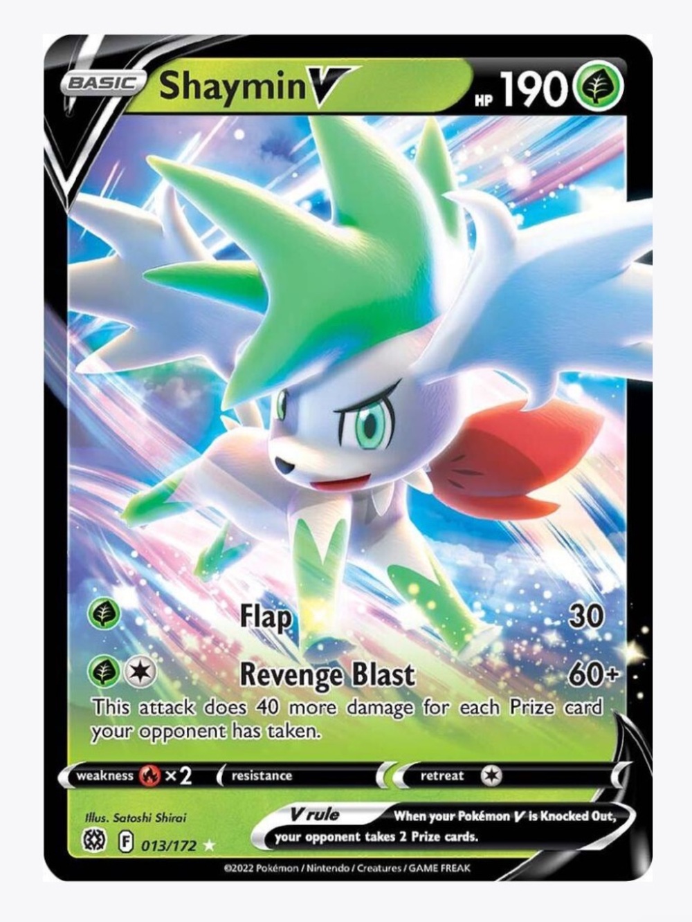 Shaymin V SWSH09: Brilliant Stars Pokemon Trading Card